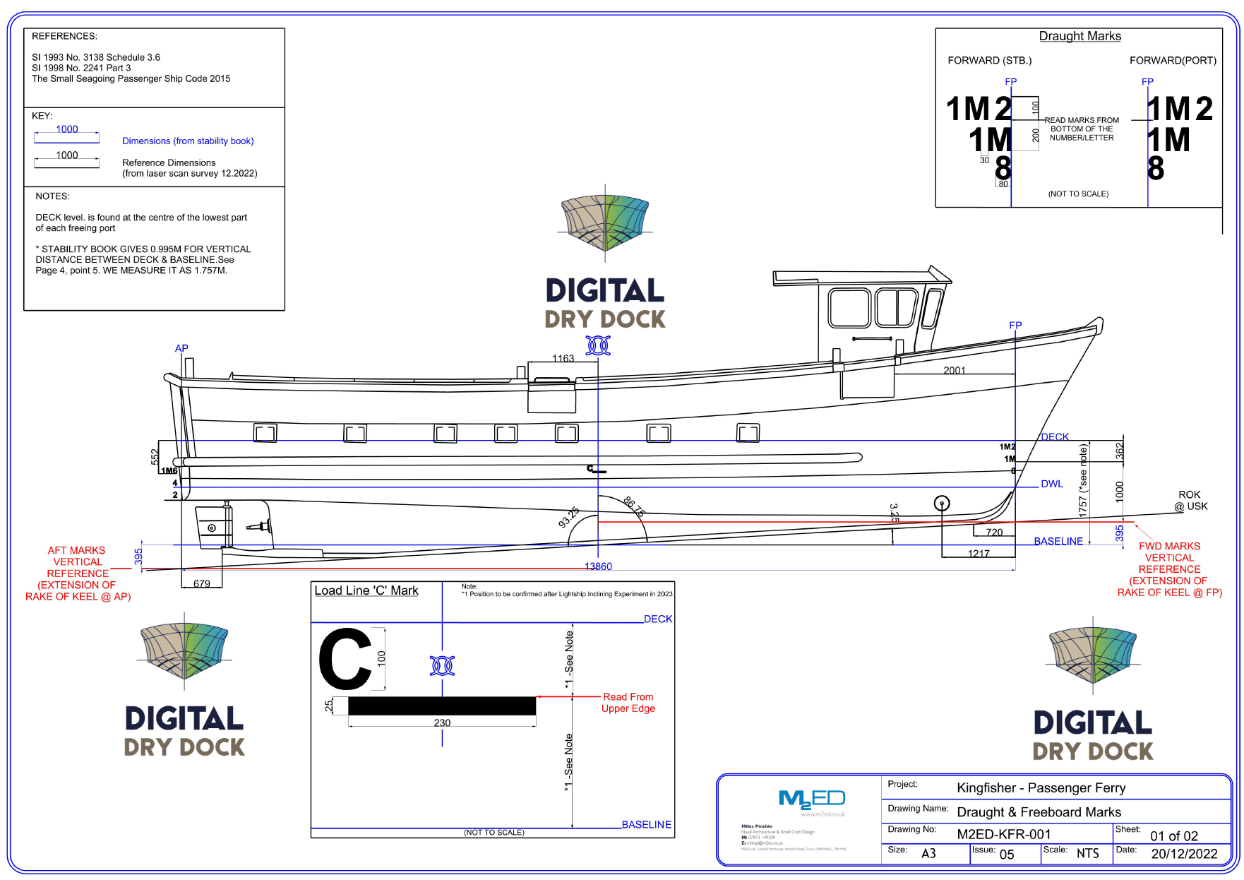 Draught Mark Layout Drawing