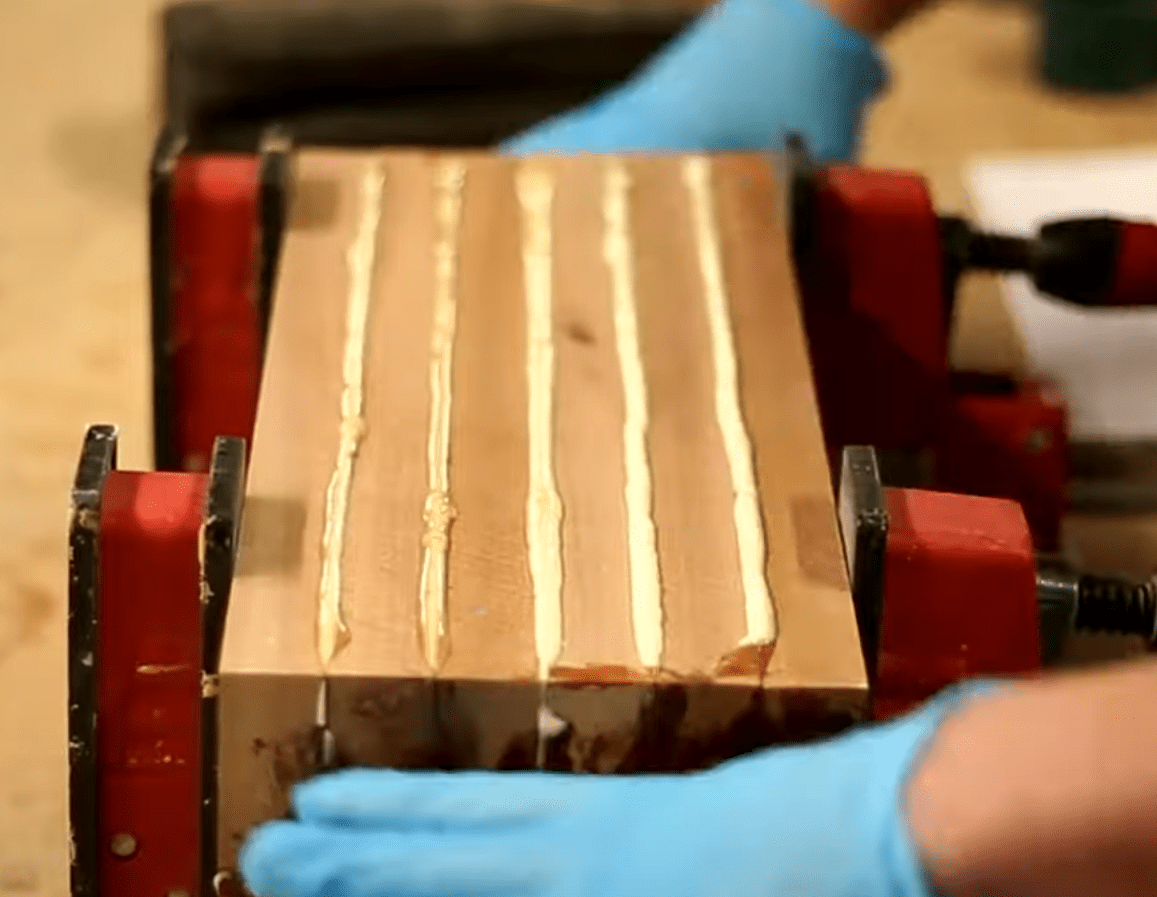 wooden block glued together